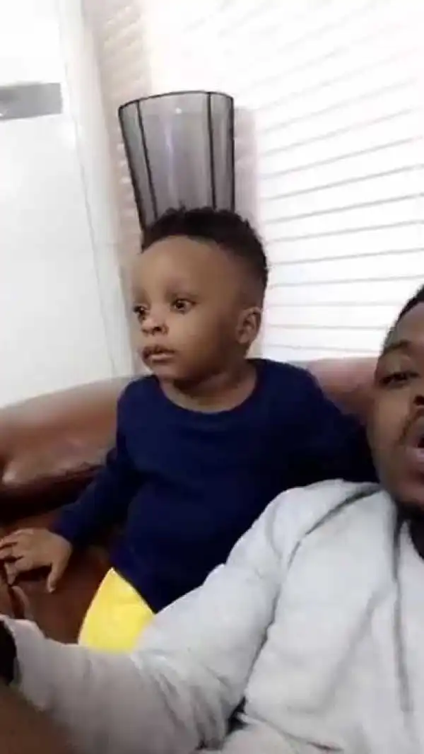 Photos: Olamide Teaching His Young Son How To Play Piano